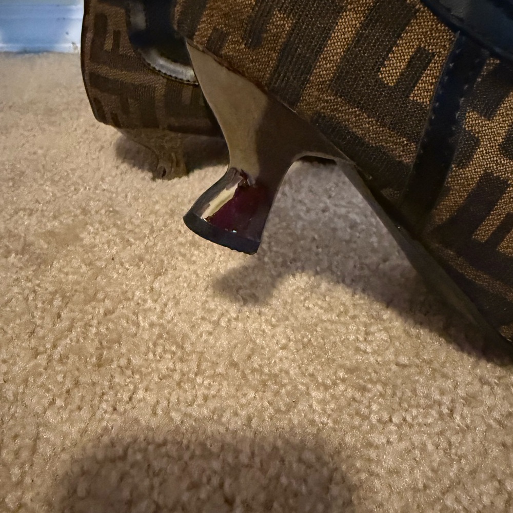 Designer Brown Patterned Ankle Booties - image 4